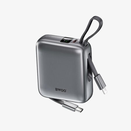 BWOO- Mini Power Bank with Built-in Charging Cable